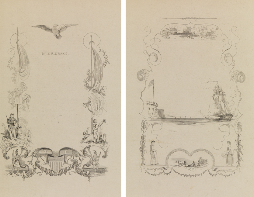 [American symbols (page decorations)];  [America - war and peace (page decoration)]