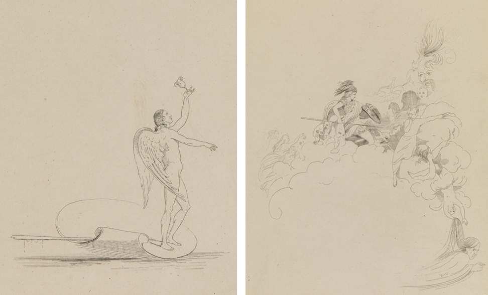 [Angel with flower];  [St. Michael driving Lucifer out]