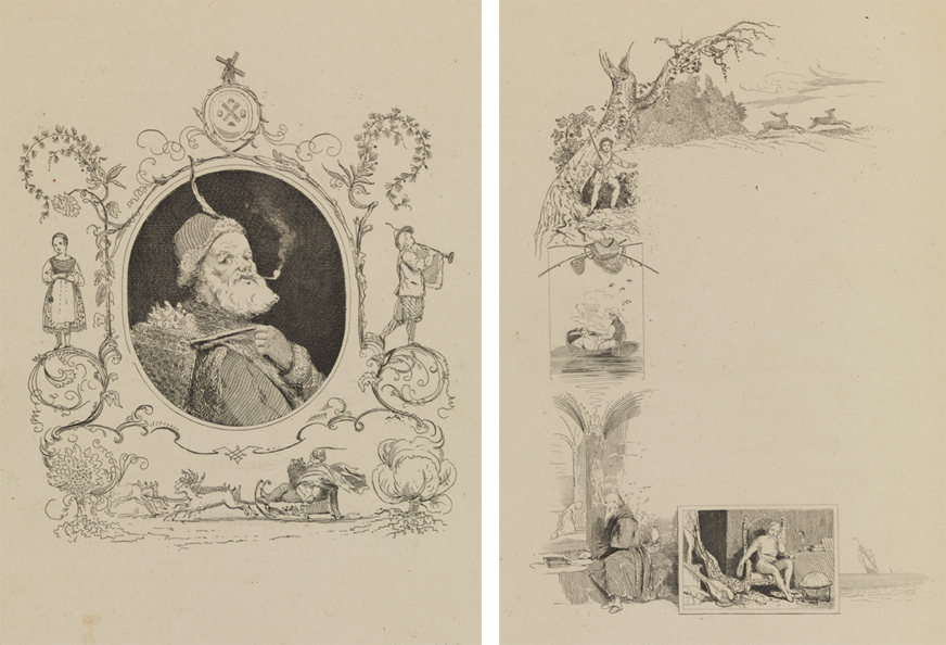 [Saint Nicholas (vignette)];  [Hunting, fishing, praying, studying (page decoration)]