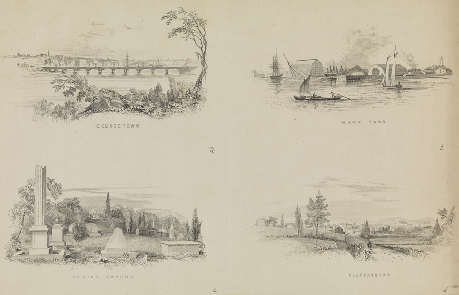 Georgetown; Navy Yeard; Burial Ground; Bladensburg, [four images]
