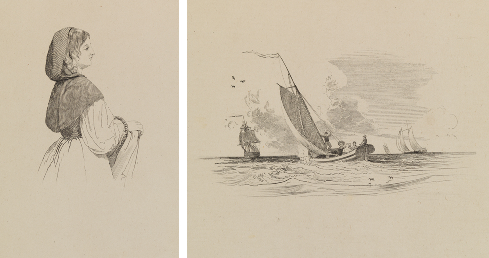 [Peasant girl in profile];  [Sail boats]