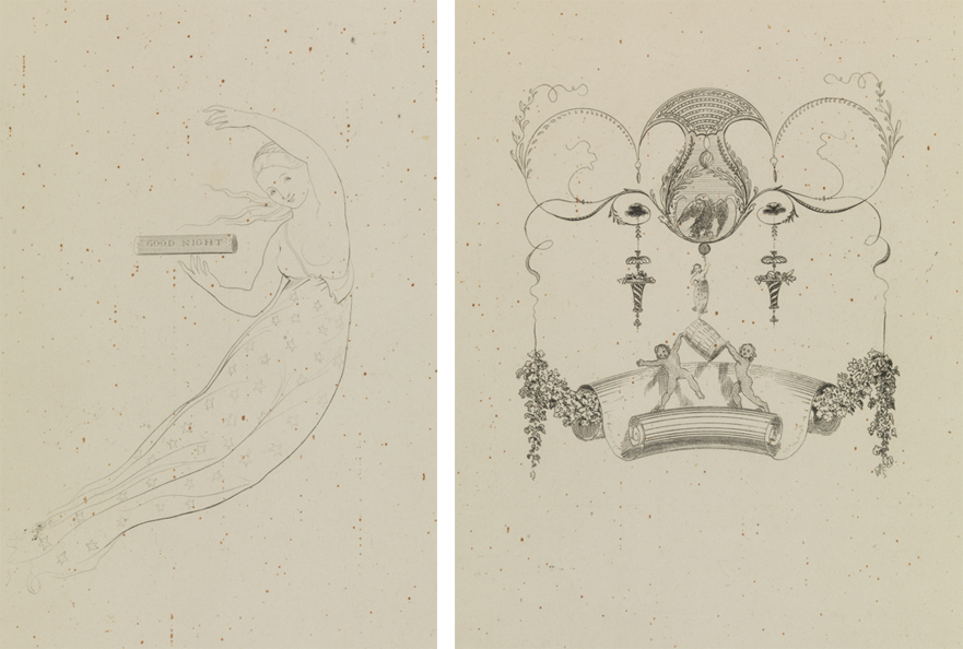 Godd Night: [Gralands and putti (page decoration)]