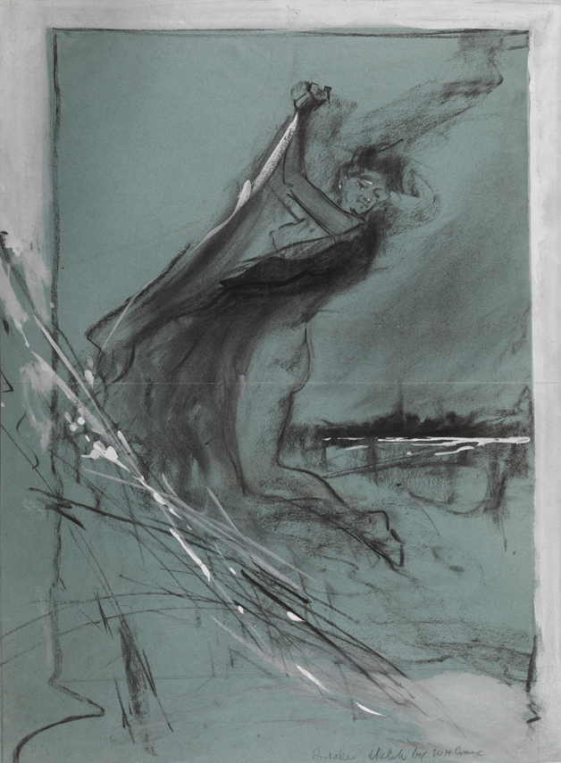 [Draped female nude]