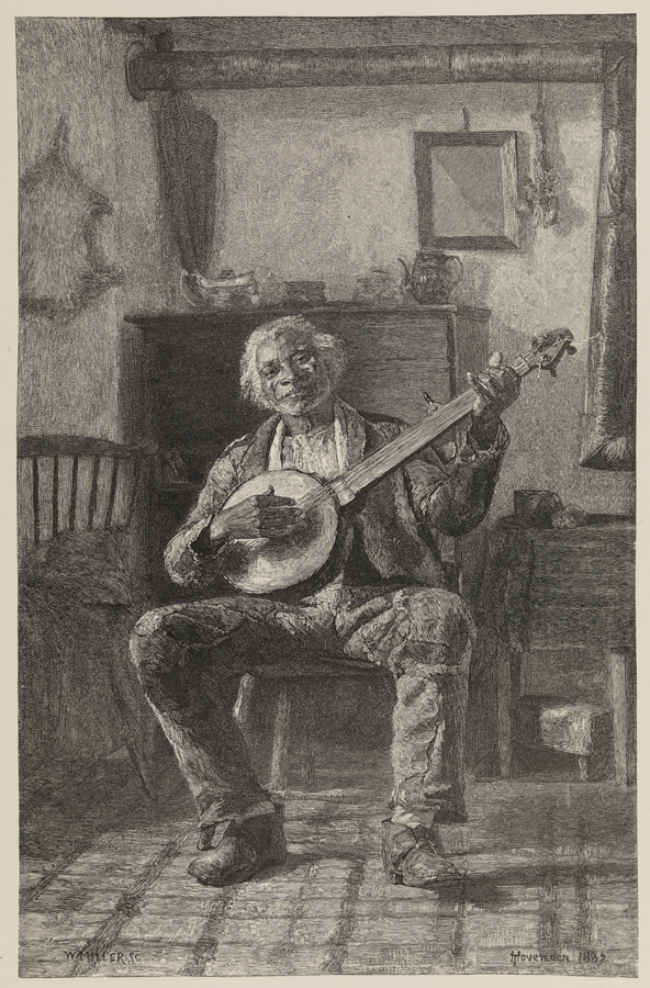 [Old Negro Playing Banjo]