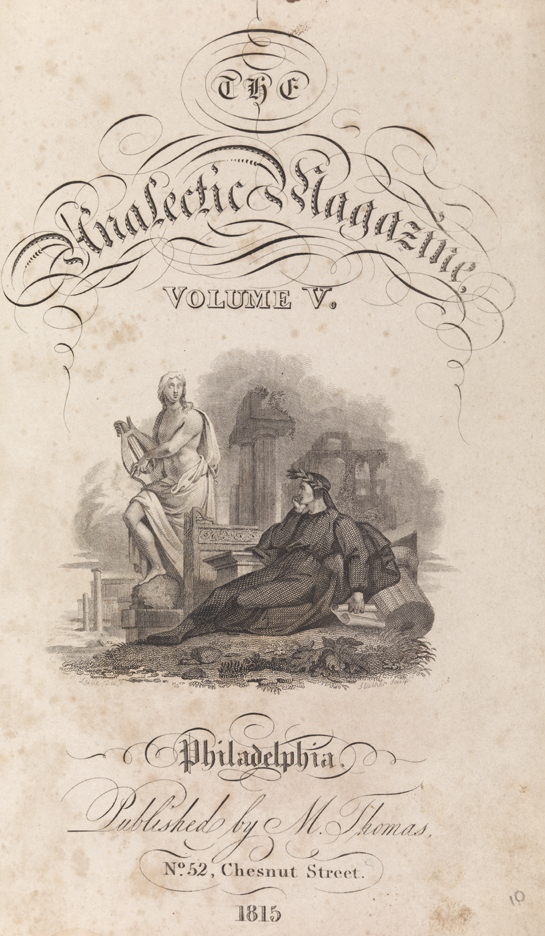 [Title Page To the Analectic Magazine, Vol. V]