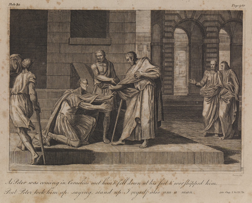 [St. Peter and Cornelius] As Peter was coming in Cornelius met him...