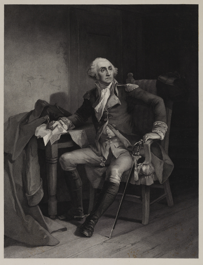 [George Washington seated]
