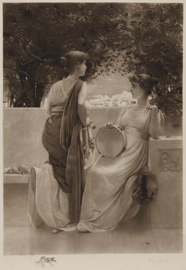 [Scene from antiquity with two women]