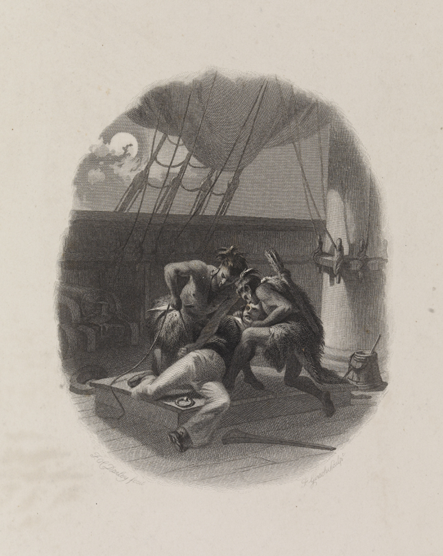 [Indians tying up a sailor]