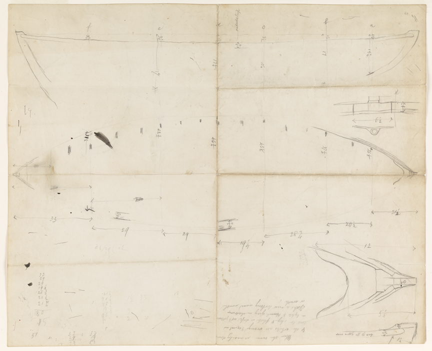 Measured Drawings of a Gunning Skiff: Plan and Profile