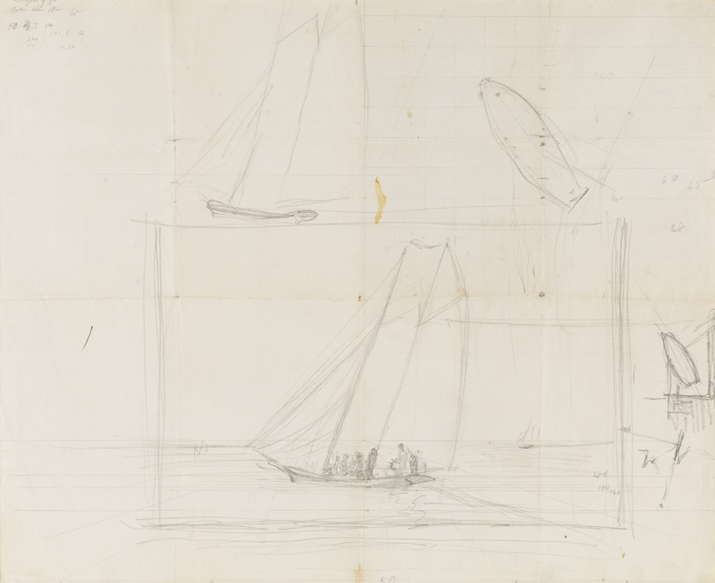 Sailboat (The "Vesper"?) compositional Sketches and Plans
