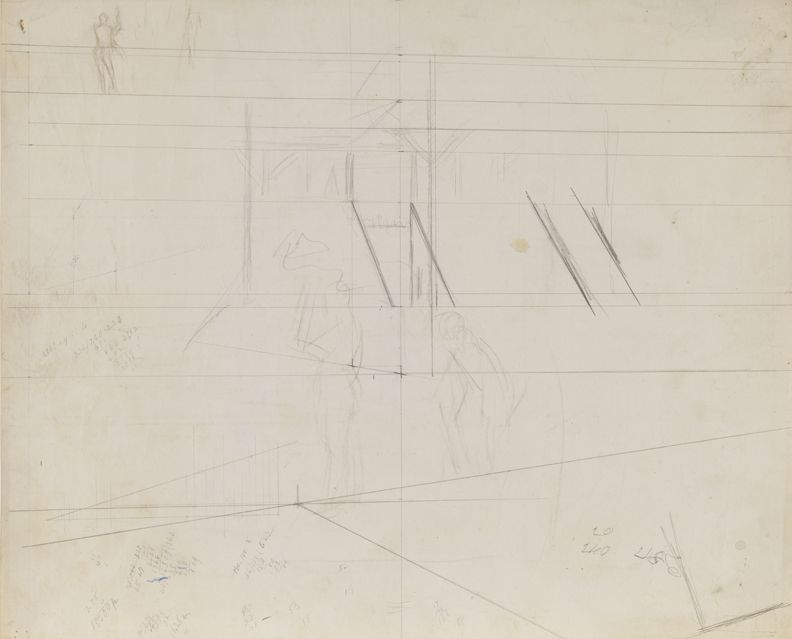 Baseball Players Practicing: Perspective Study with Figures