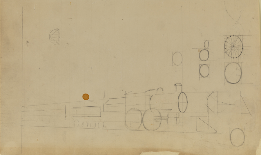 Locomotive: Perspective Study, Baldwin "Atlantic" Engine