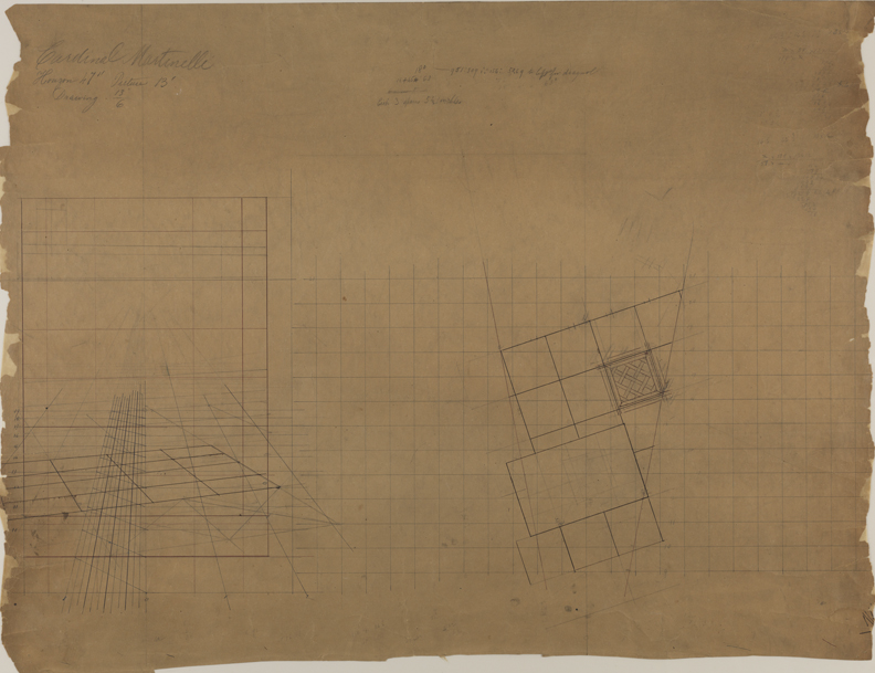 Portrait of His Eminence Sebastiano Cardinal Martinelli: Perspective Study and Ground Plans
