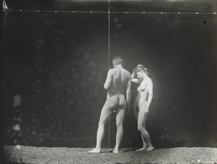 Thomas Eakins nude and female nude, in University of Pennsylvania photography shed