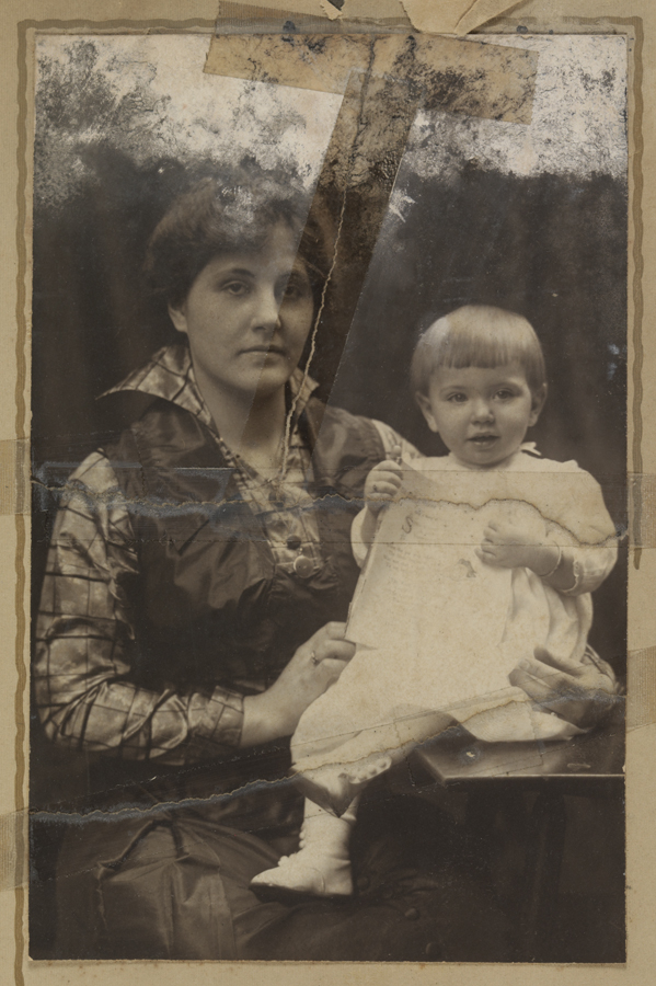 Unidentified woman and child