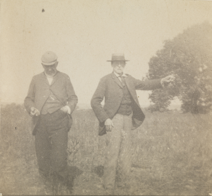 Benjamin Eakins and Bertrand Gardel? in field, Avondale, Pennsylania