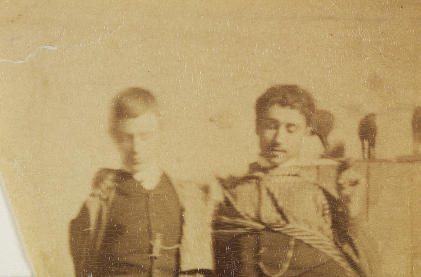 Two male students in Pennsylvania Academy studio (fragment)