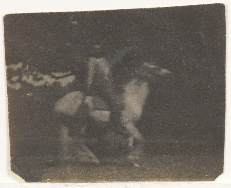 Thomas Eakins riding his horse Billy, facing right              