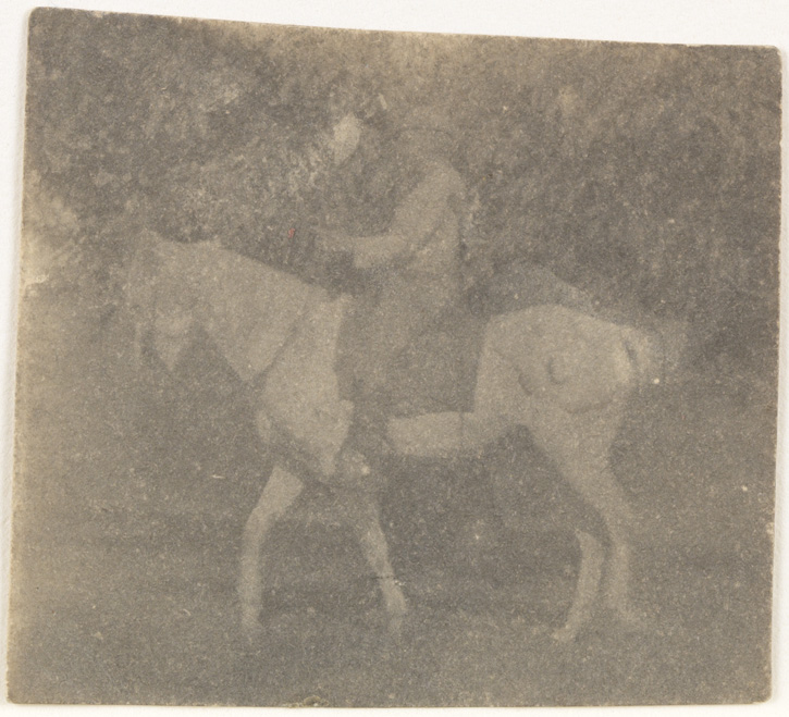 Thomas Eakins riding his horse Billy, facing left