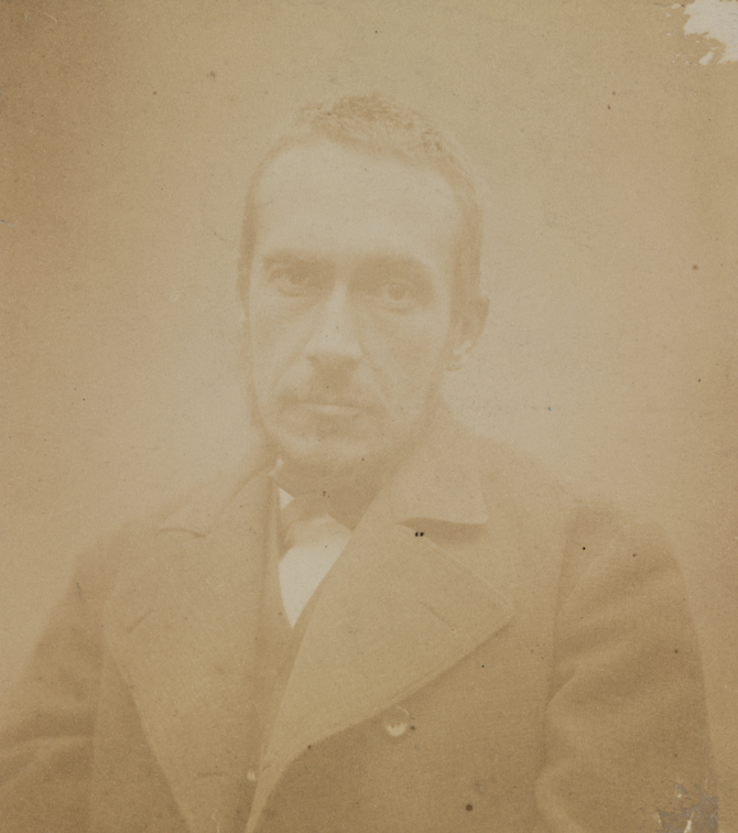 Thomas Eakins at age thirty-five to forty in a heavy wool jacket
