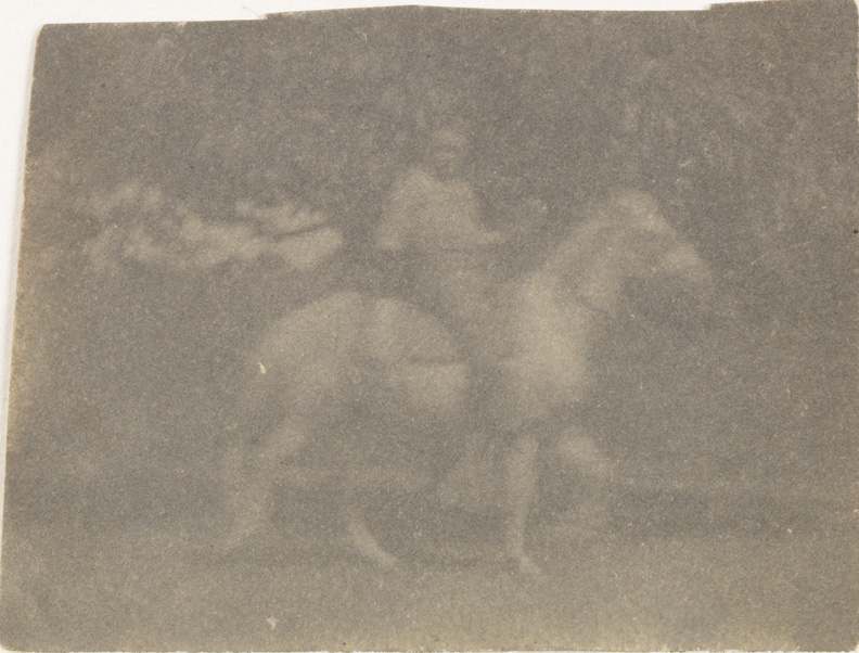 Thomas Eakins riding his horse Billy, facing right