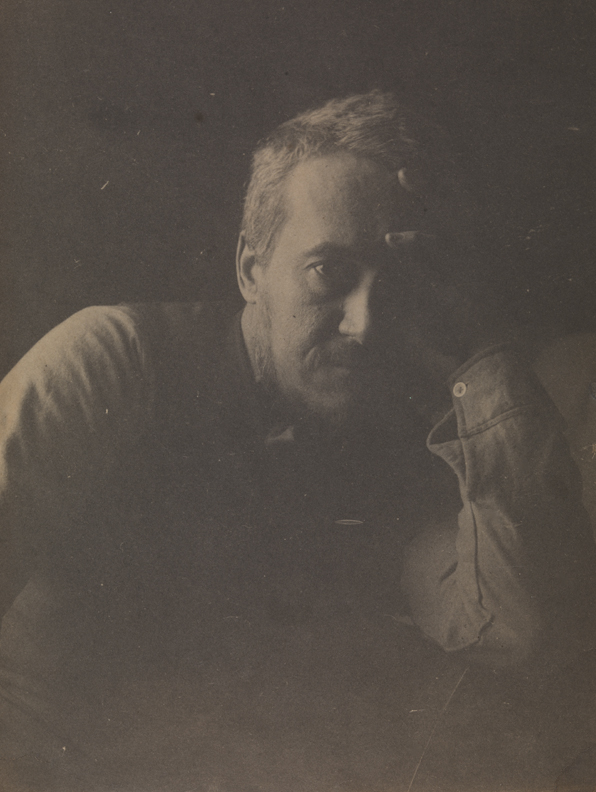 Thomas Eakins sitting, hand to forehead