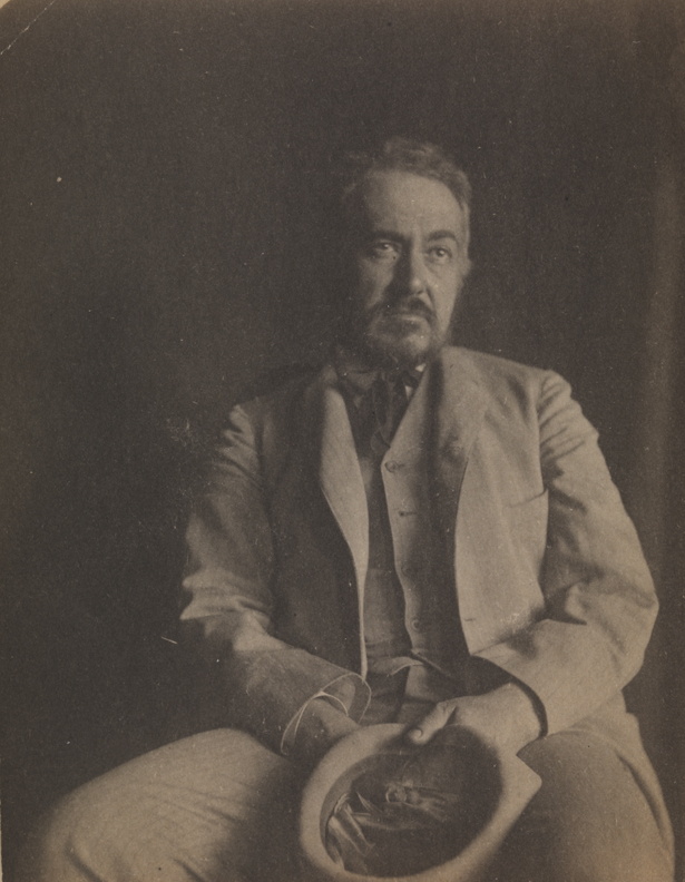 Thomas Eakins sitting, hat in hand