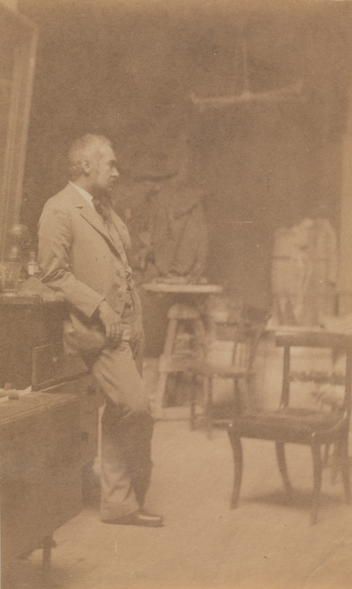 Thomas Eakins in profile, in Chestnut Street studio