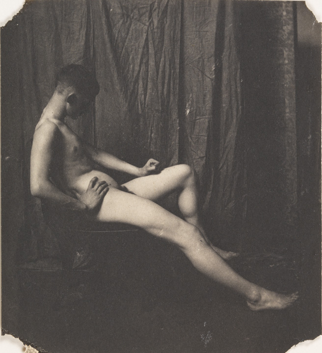 Bill Duckett nude, sitting on chair