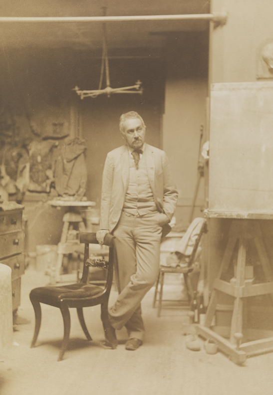 Thomas Eakins, in frontal view, in Chestnut Street studio
