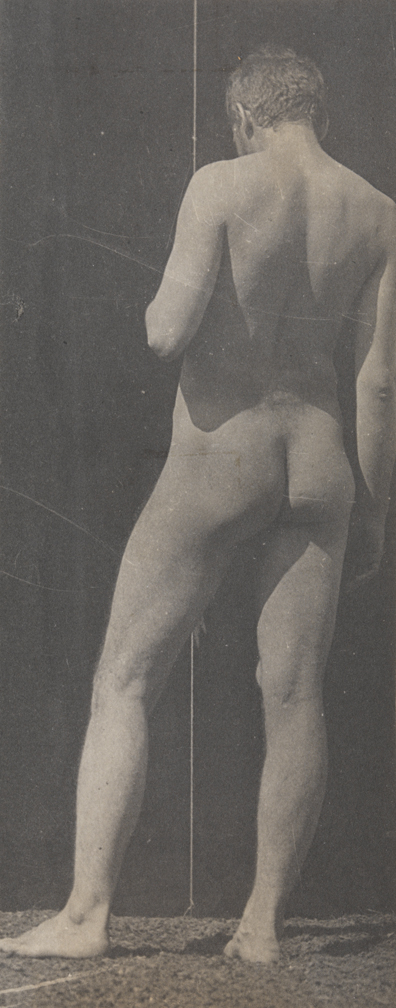 Thomas Eakins nude, from rear, in University of Pennsylvania photography shed