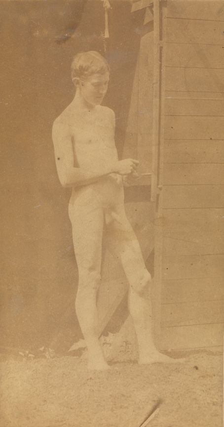 George Frank Stephens or Jesse Godley nude, in University of Pennsylvania photography shed