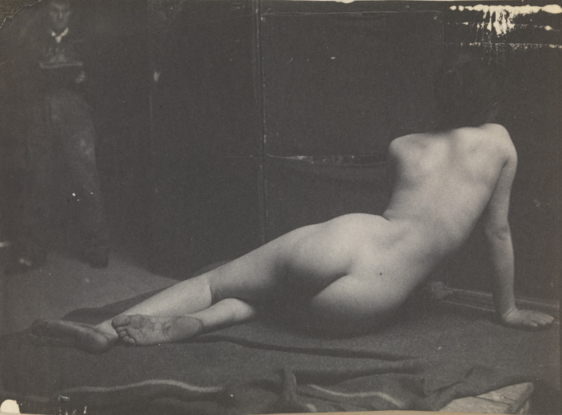 Female nude, semi-reclining, from rear
