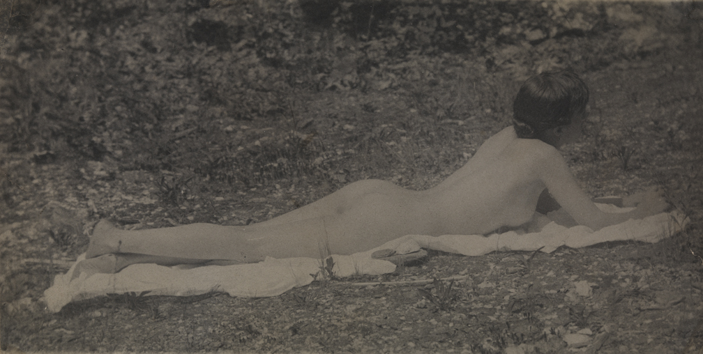 Susan Macdowell Eakins nude, lying on stomach