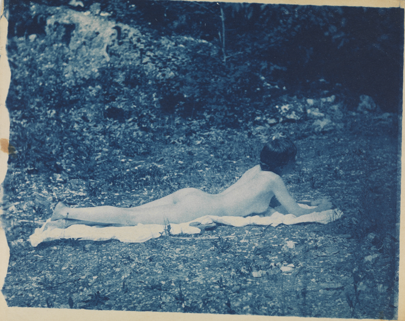 Susan Macdowell Eakins nude, lying on stomach