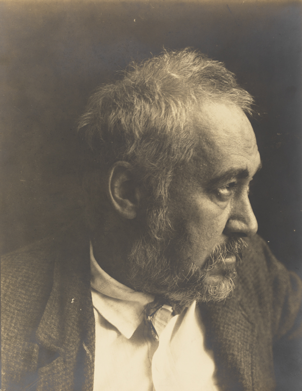 Eakins at about age sixty-five, facing right