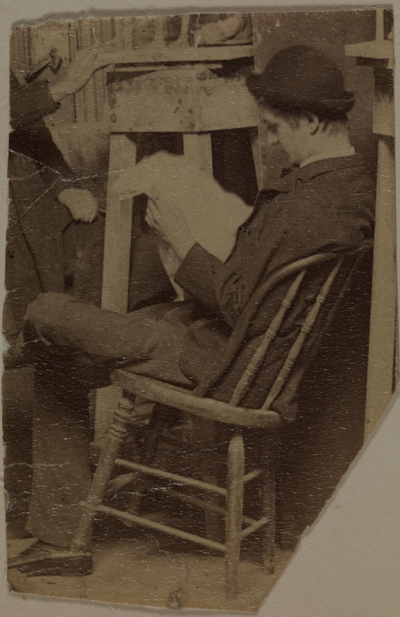 Unidentified man reading