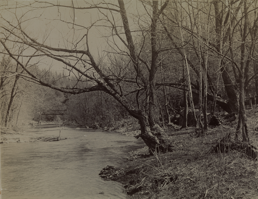 Landscape with river at left