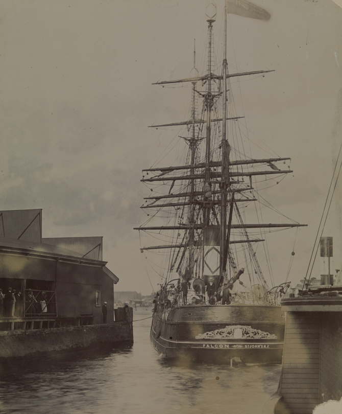 Tall ship entering dock
