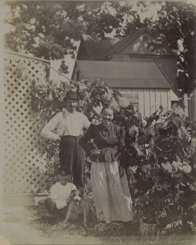 Charles Bregler's sister's family in front of their house