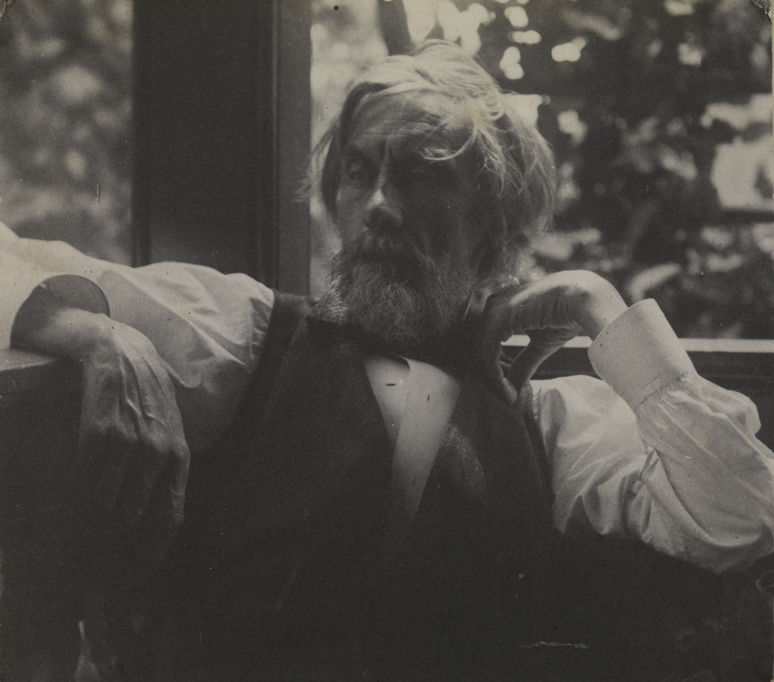 William H. Macdowell, sitting on porch of his home at 1016 Race Street, Philadelphia