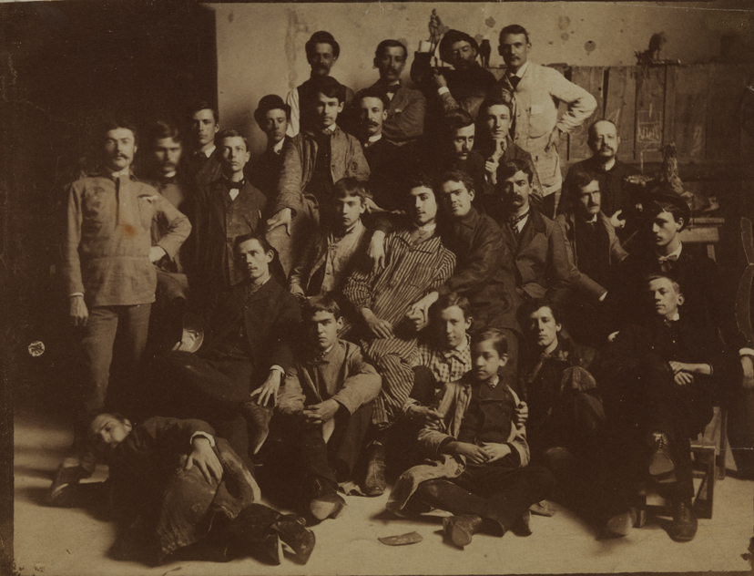Twenty-eight male students in Pennsylvania Academy studio