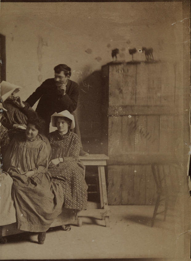 Four students in Pennsylvania Academy studio (fragment)
