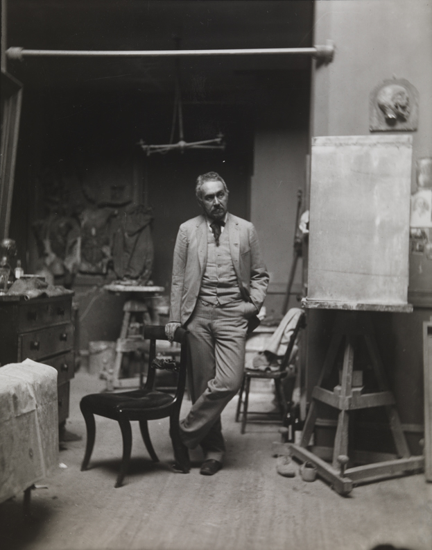 Thomas Eakins, in frontal view, in Chestnut Street studio