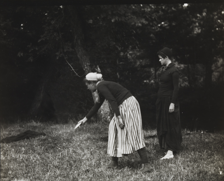 Margaret Eakins and Elizabeth Macdowell in woods at Manasquan, New Jersey (?)