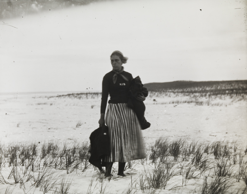 Margaret Eakins on beach at Manasquan, New Jersey (?)