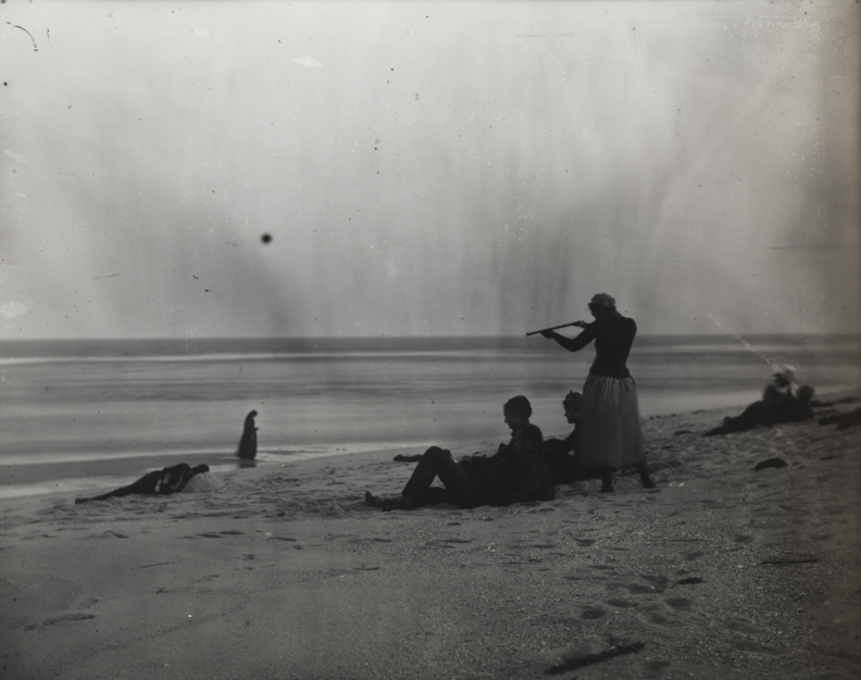 Margaret Eakins and other figures on beach at Manasquan, New Jersey (?)