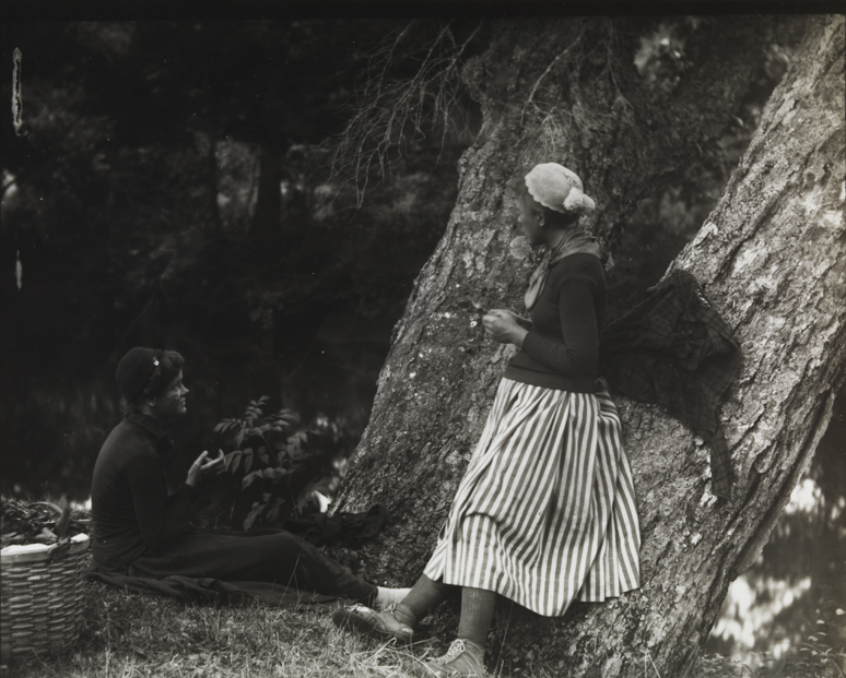 Elizabeth Macdowell and Margaret Eakins in woods at Manasquan, New Jersey (?)