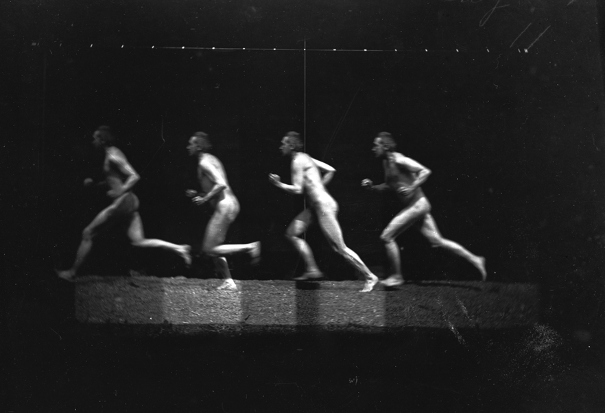 Motion study: Thomas Eakins nude, running to left